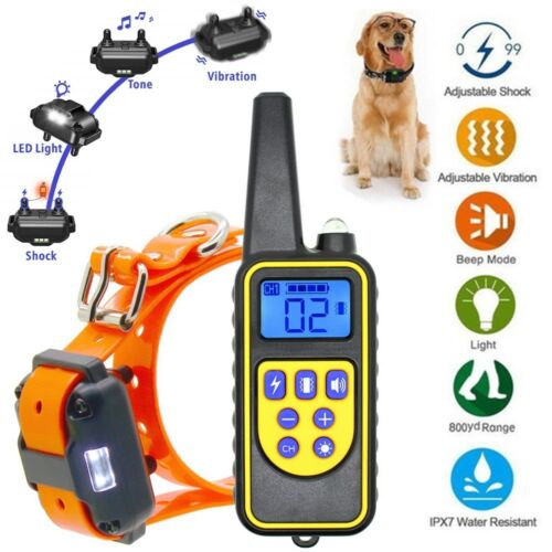 Rechargeable 2600 Ft Remote Dog Training Shock Collar Waterproof Hunting Trainer