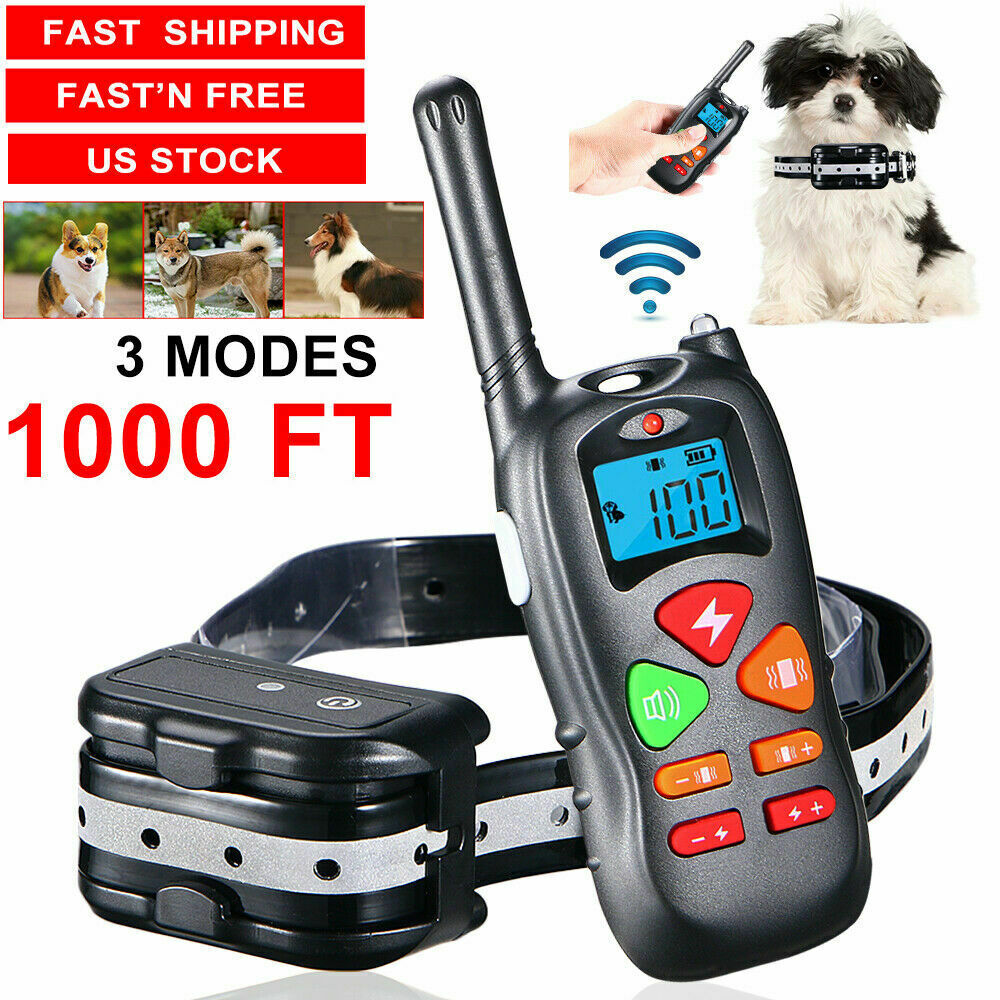 Dog Training Collar W/ Remote Waterproof Rechargeable Electric Pet Shock Collar
