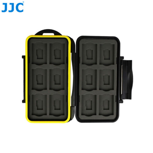 Jjc Water-resistant Memory Card Case Storage Holder Fits 12 Sd+12 Micro Sd Cards
