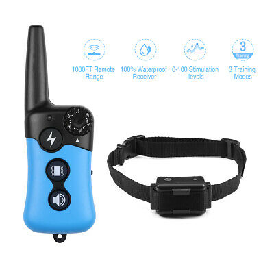 1000ft Remote Dog Training Shock Collar Rechargeable Waterproof Dog Collar Usa