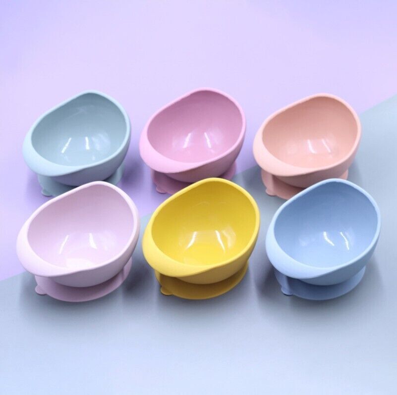 Silicone Suction Bowl Toddler Utensils Self Feeding Training Silicone Cutlery