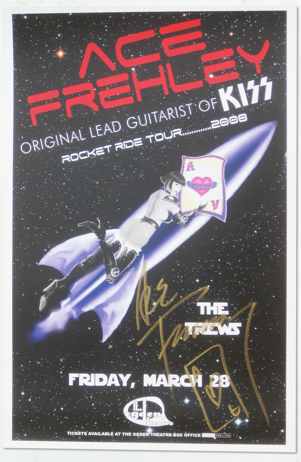 Ace Frehley autographed concert poster 2008 Original guitarist for KISS