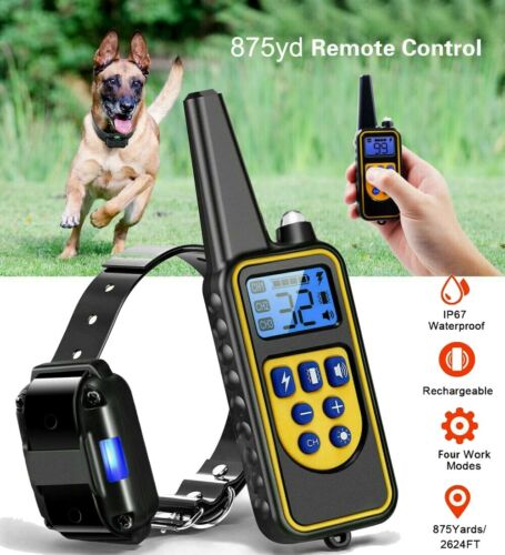 2600 FT Remote Dog Shock Training Collar Rechargeable Waterproof LCD Pet Trainer