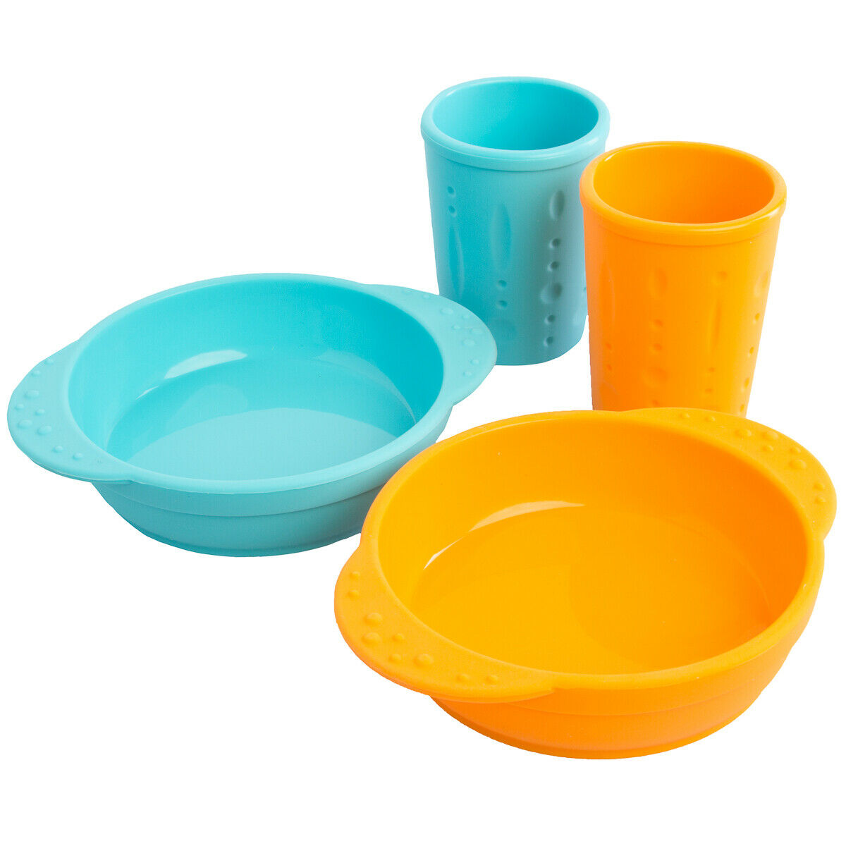 4pc Set Kinderville Silicone Kids Cups And Bowls For Toddlers Baby Bpa Free