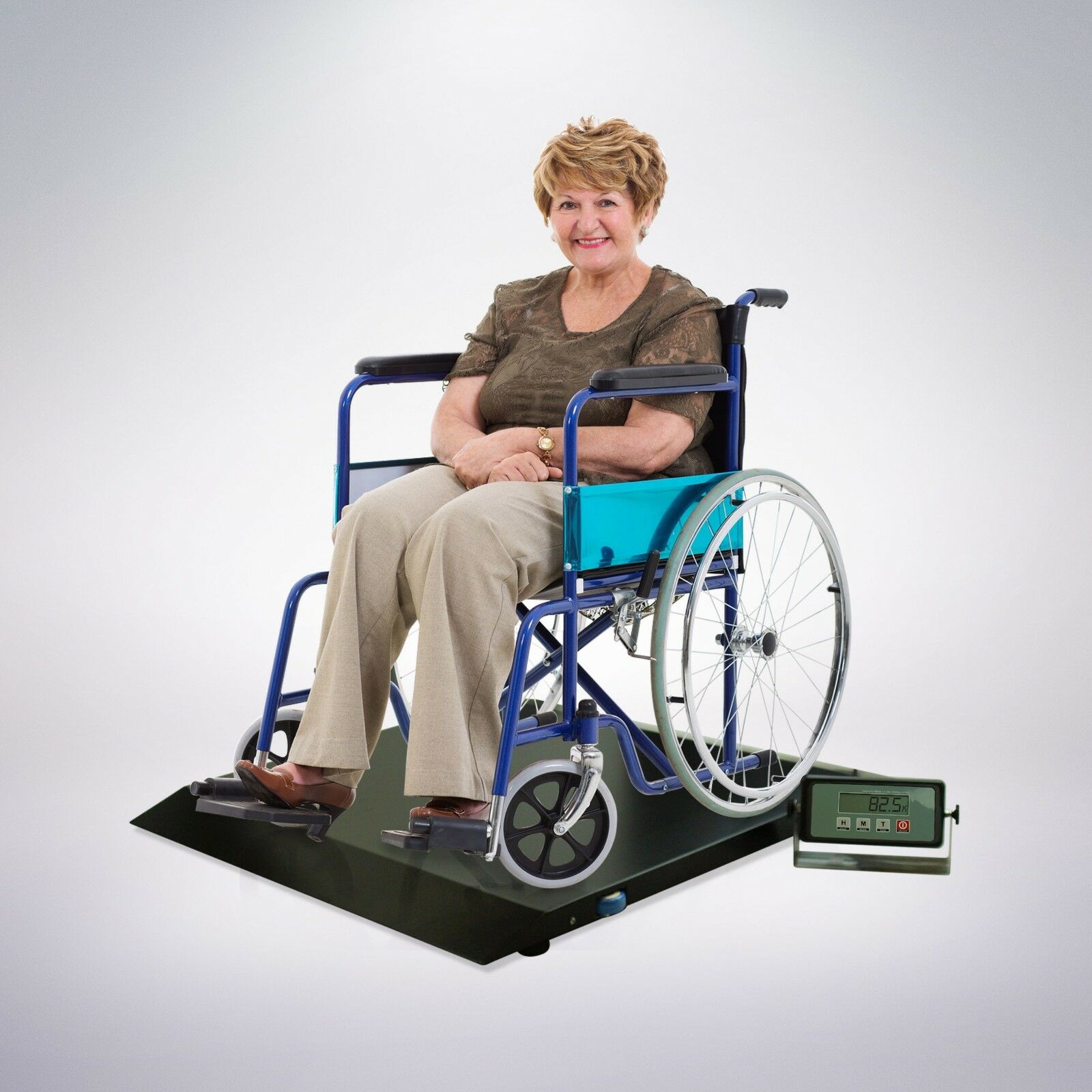 660 Lbs Digital Floor Wheelchair Scale Portable Platform Patient Medical W/ Ramp