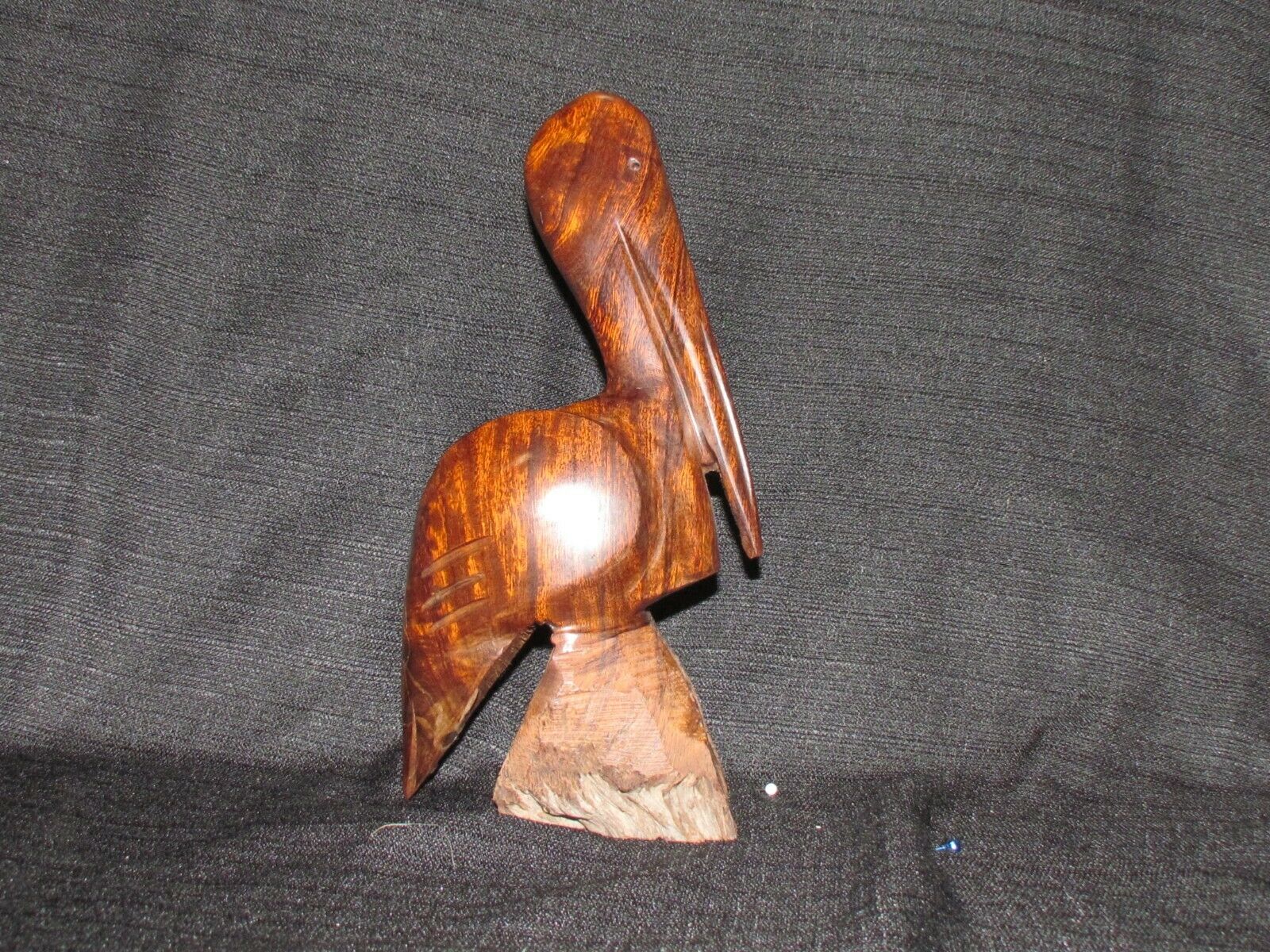 Vintage Hand Carved Wood Ironwood  Pelican Statue 4.5 Inches