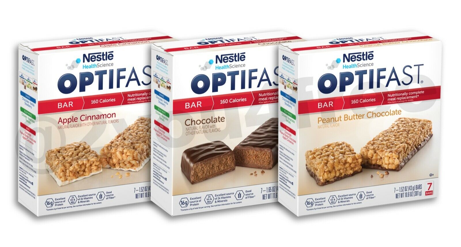 Optifast® Bars | Chocolate, Apple Cinnamon, Or Peanut Butter | 6 Boxes | Fresh