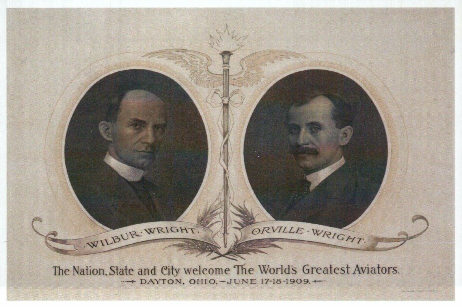 Wilbur & Orville Wright, World's Greatest Plane Aviators Ohio -- Modern Postcard