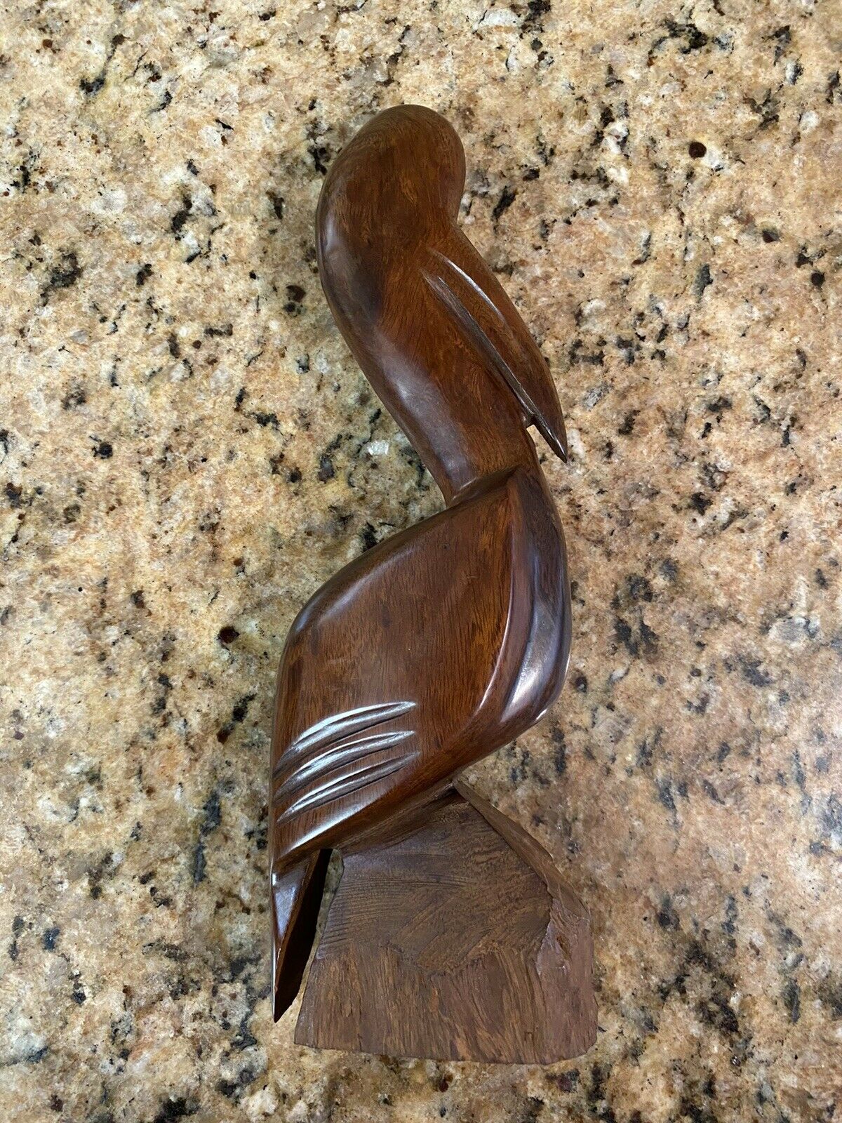 Ironwood Pelican Seabird Figurine Hand Carved Nautical