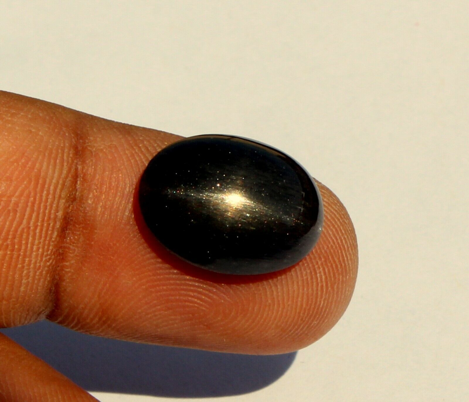 Natural Sunstone Black Star 16x11.6x7.3mm Gemstone Oval Cabochon S75