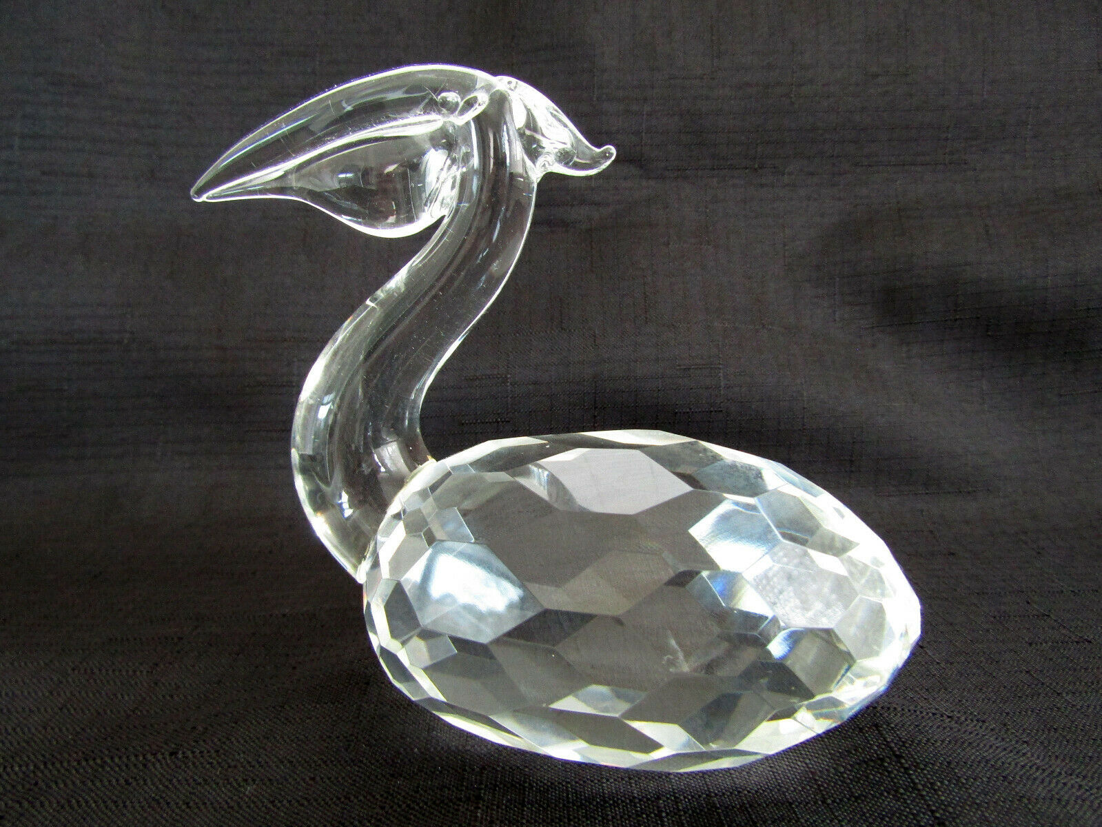 Shannon Crystal Faceted Pelican Figurine Paperweight Ireland Euc