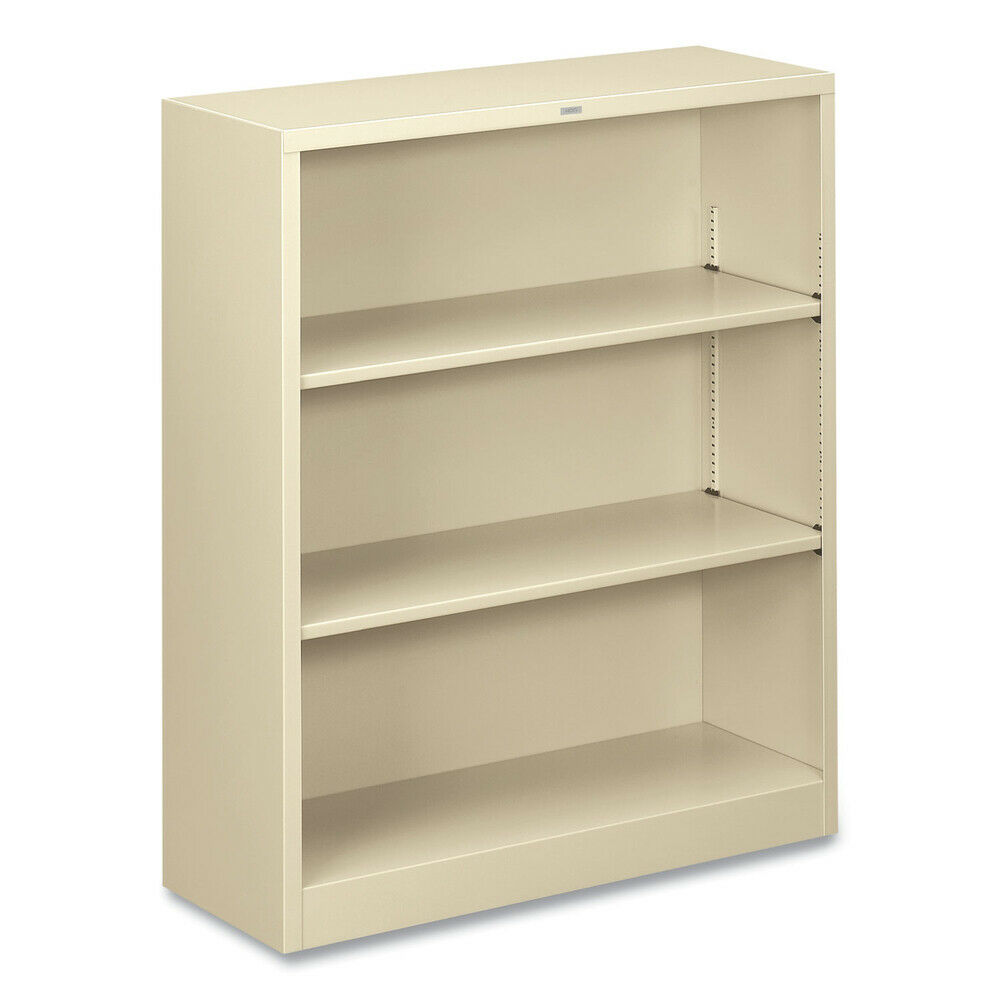 Hon Hs42abc.l Metal Bookcase Three-shelf 34-1/2w X 12-5/8d 41h Putty
