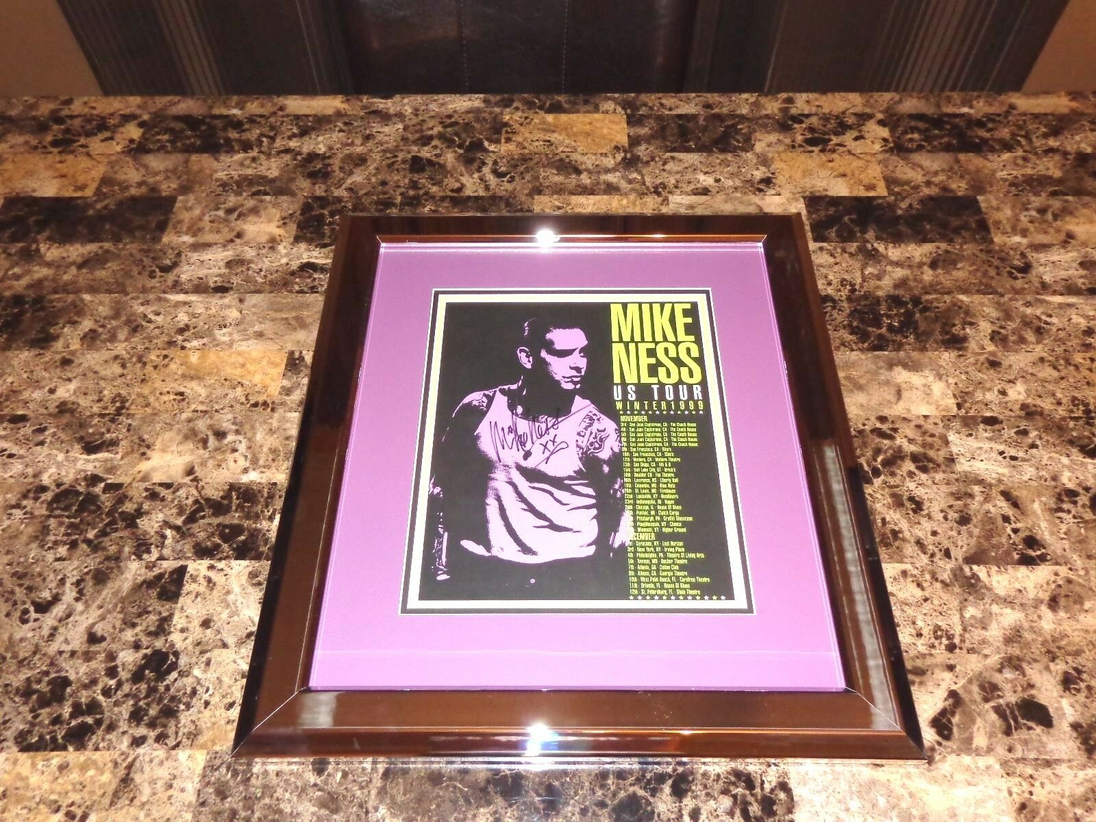 Mike Ness Framed Matted Hand Signed Tour Poster Lithograph Social Distortion COA