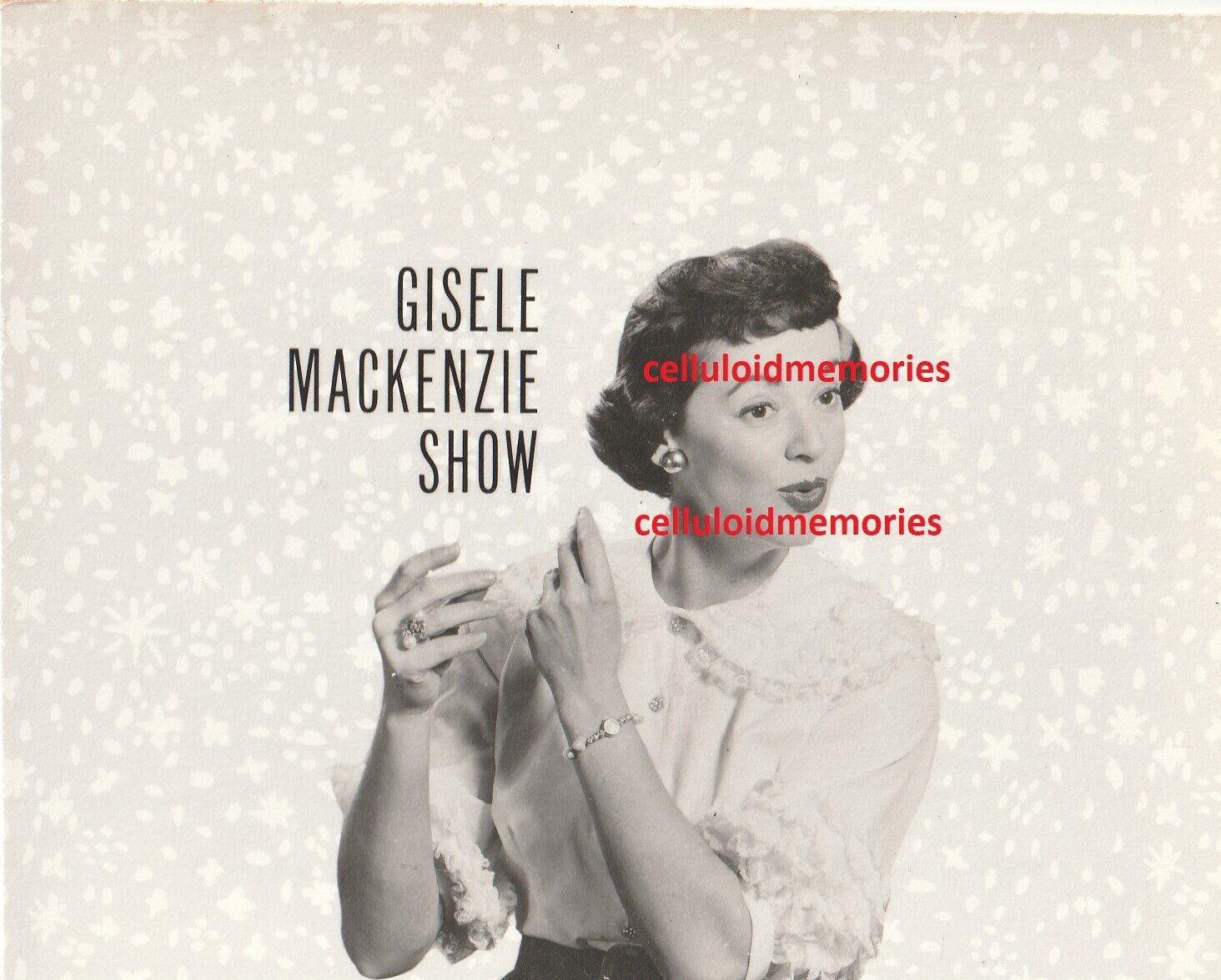 Original NBC Bump Card Promo Photo 1957 Gisele Mackenzie Show DBW