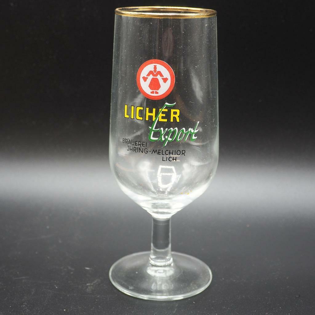 Licher Export Gold Rimmed Stemmed Beer Glass Goblet