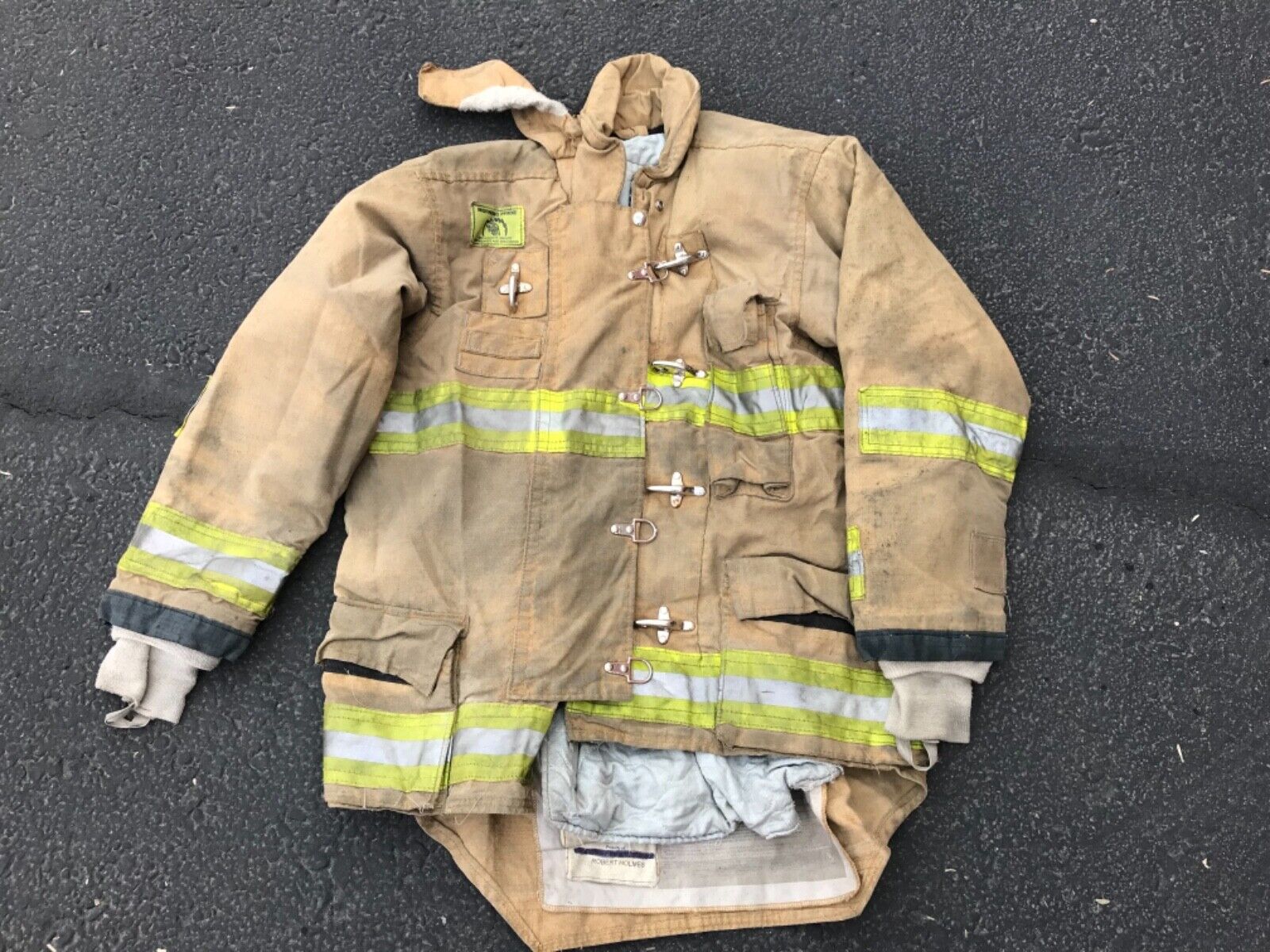 Morning Pride Firefighter Fireman Jacket Turnout Bunker Gear 44 x 37 2002 #29