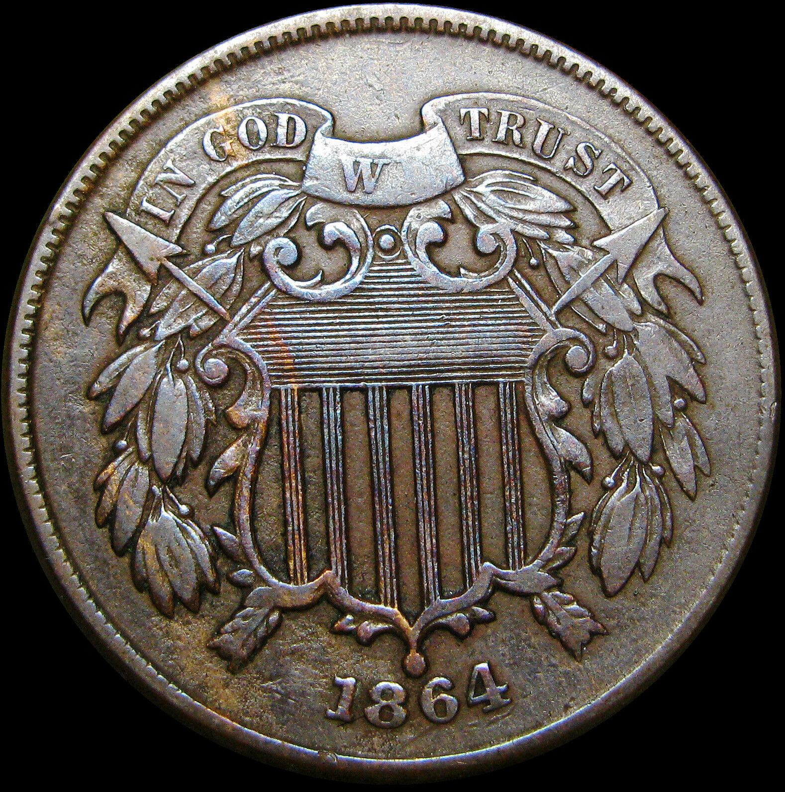 1864 Two Cent Piece 2cp    ---- Nice Type Coin     ---- #r075