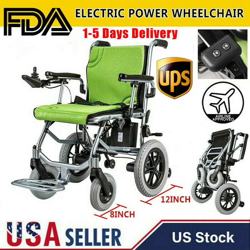 Foldable Lightweight Portable Electric Power Wheelchair Mobility Aid Motorized