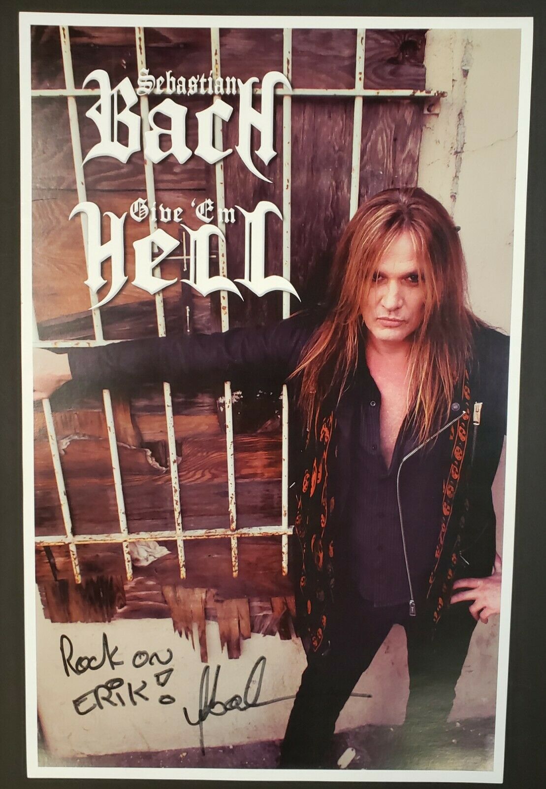 Sebastian Bach (skid Row) Signed Give 'em Hell Promo Poster 2014 Autograph