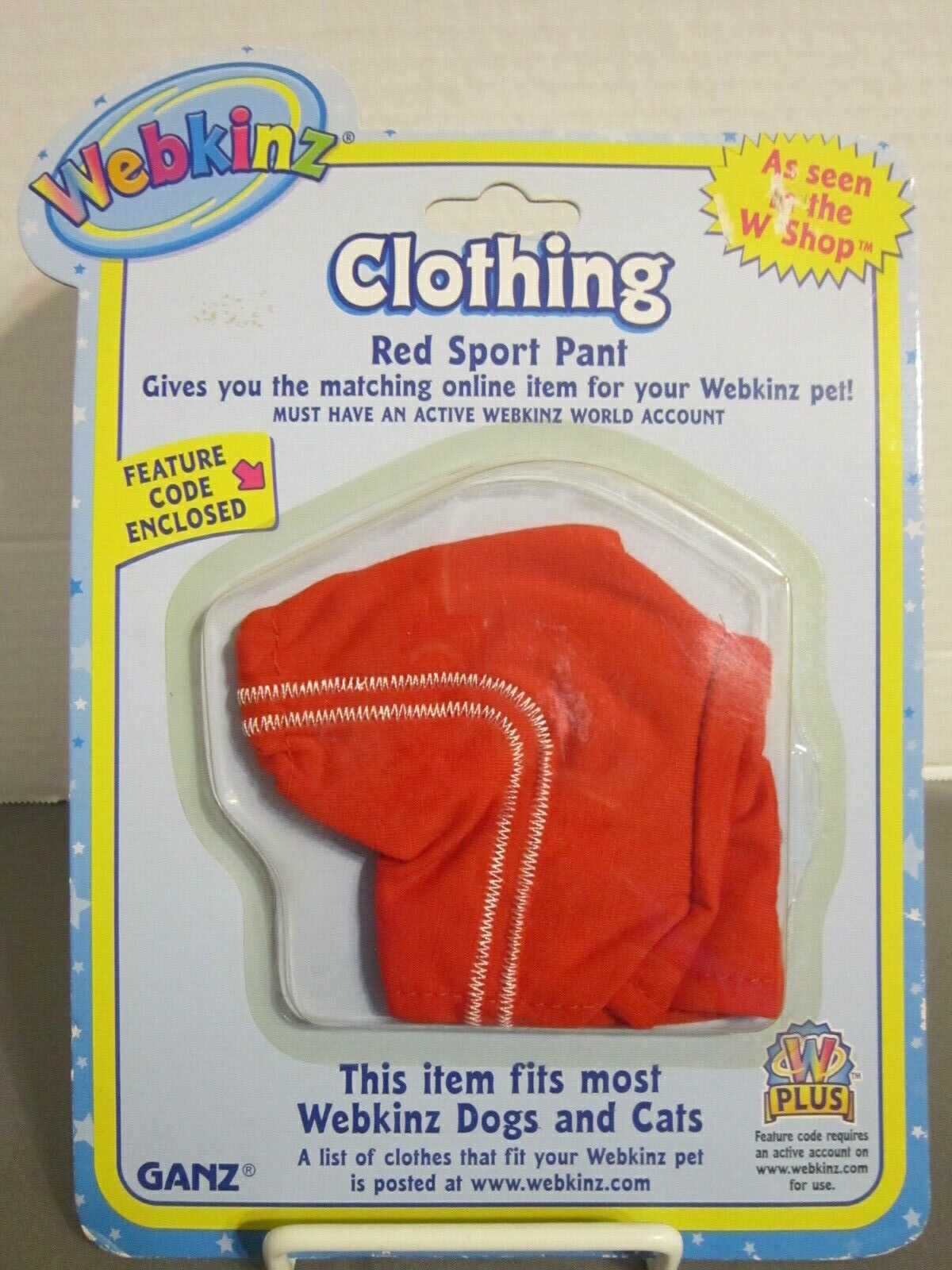 Webkinz Clothing Red Sport Pants Fits Most Webkinz Dogs/Cats Sealed Brand NEW