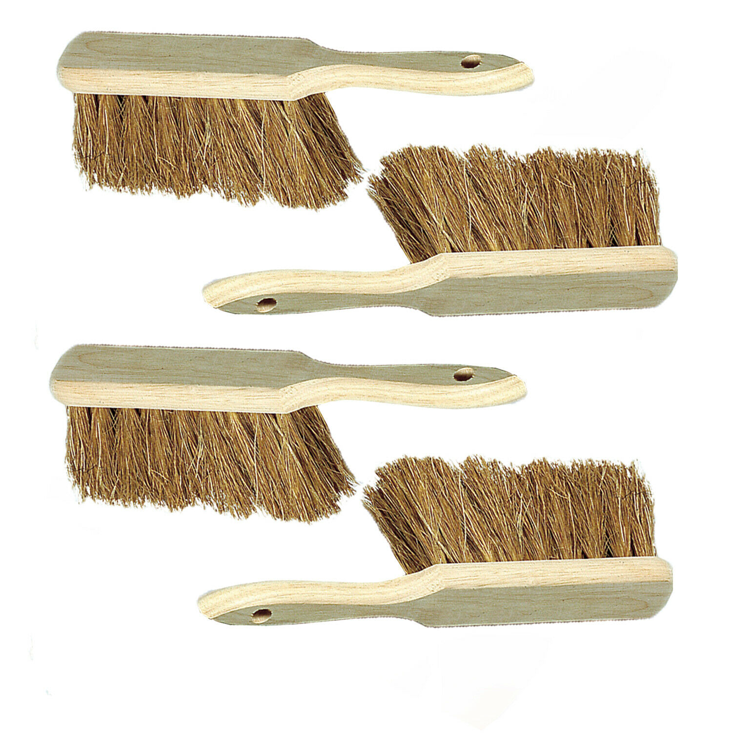 Hand Brush Wooden Kokosborsten, Natural 11in Broom Industriehandfeger 4 Piece