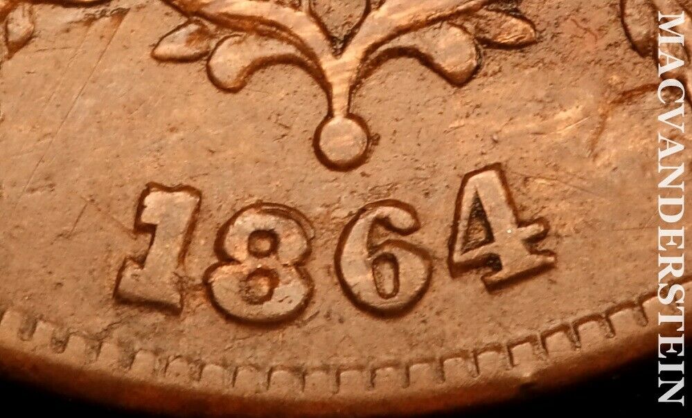 1864 Two Cents: Fs-1302 Rpd Scarce High Grade Luster #u8760