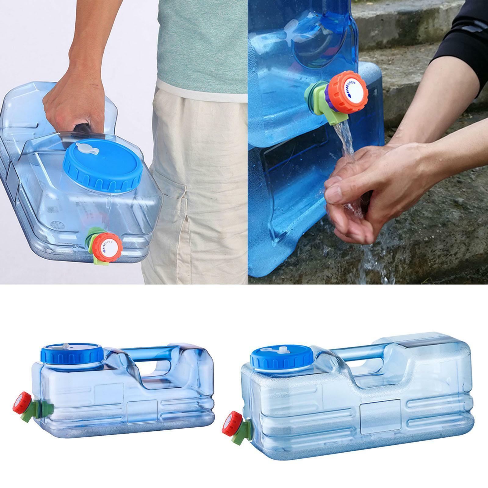 Water Container Bucket w/ Faucet Carrier Jug for Outdoor Camping Backpacking