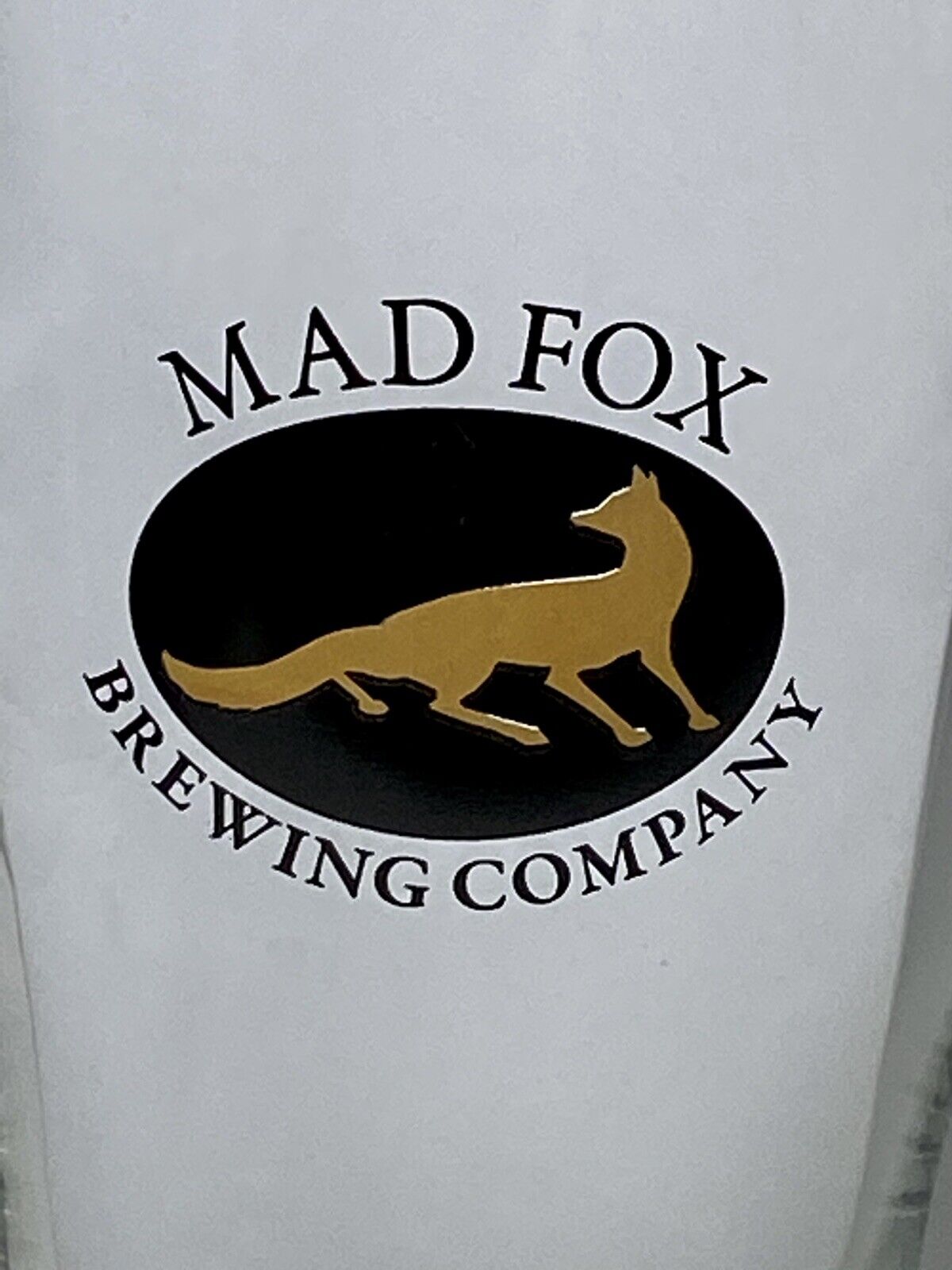 Mad Fox Anniversary Craft Brewery Logo  Beer Glass Virginia Falls Church