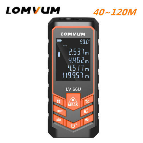 LOMVUM Handheld Laser Distance Meter Measuring Range Electronic Tape Auto Level