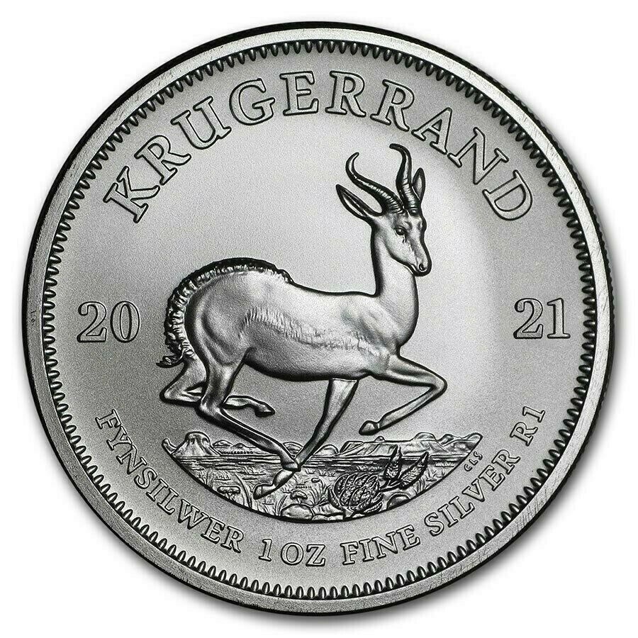 2021 South Africa 1 Oz 999 Fine Silver Krugerrand Brilliant Unc. - In Stock