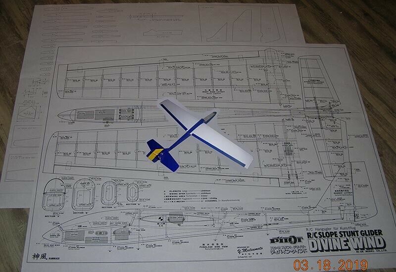 Model Airplane Plans (rc): Ok Pilot Divine Wind 65" Slope Stunt Glider Kamikaze