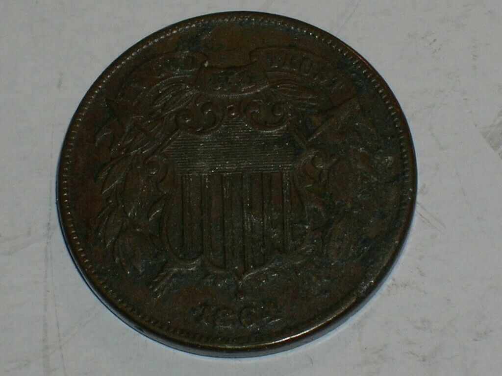 2 Cent Piece 1864 Nice Early Coin
