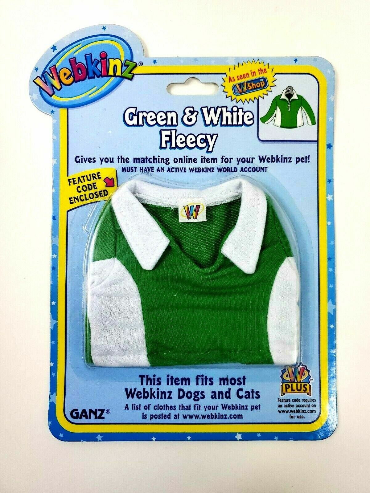 Ganz Webkinz Green and White Fleecy Fits most Webkinz Dogs and Cats