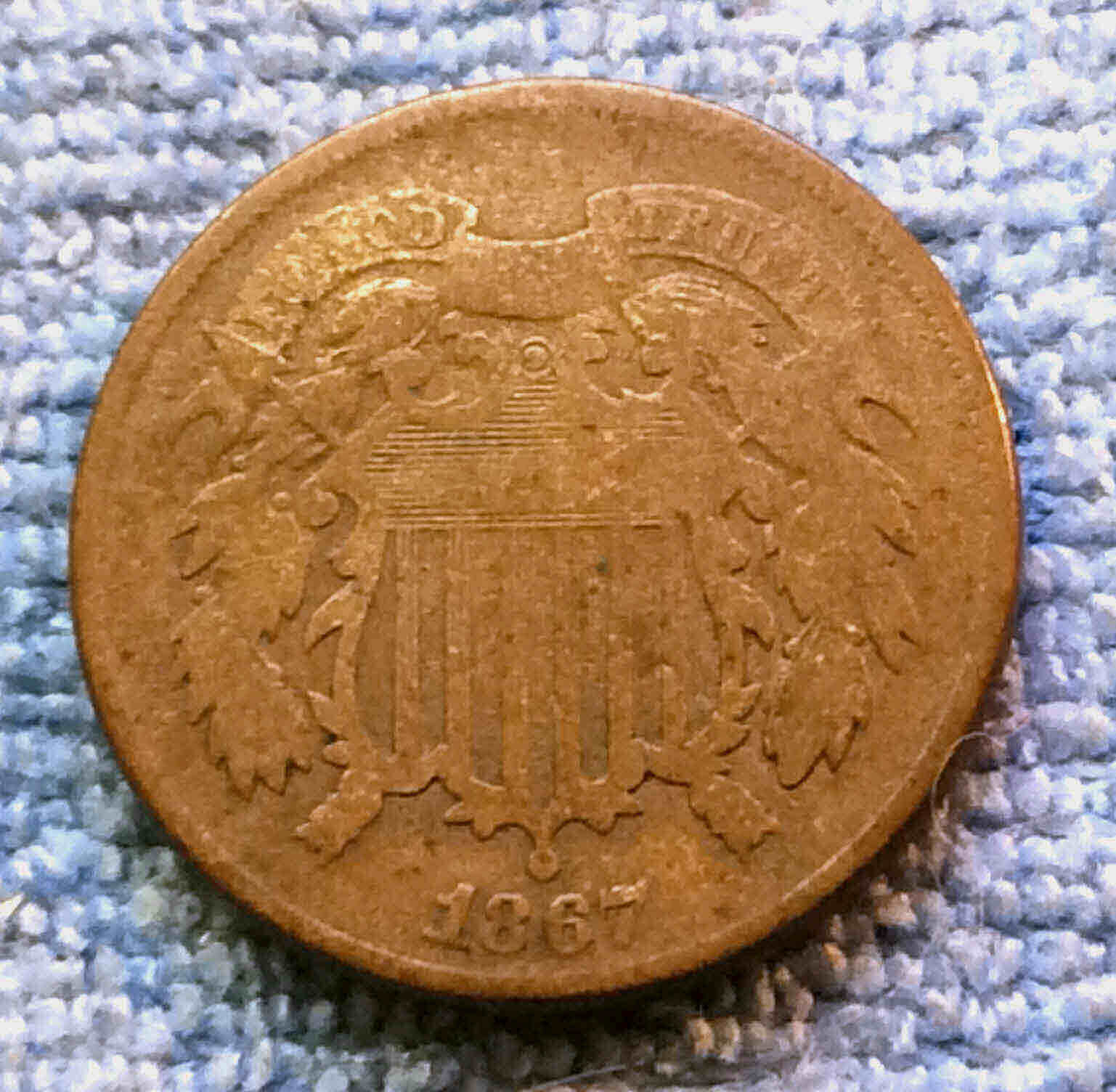 1867 Two Cent Sharp Nice tc1