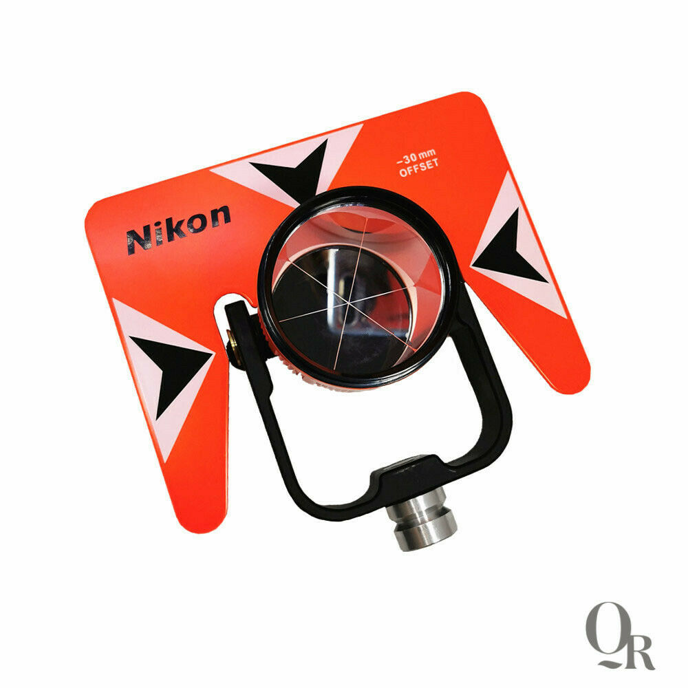Red Metal Single Prism With Soft Bag For Nikon Total Station Surveying -30/0mm