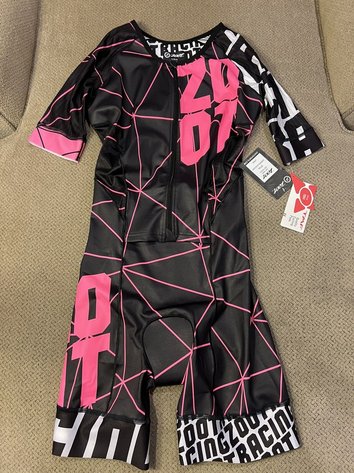 Womens Zoot Triathlon Tri Suit New Aero pink Black Race Suit XL