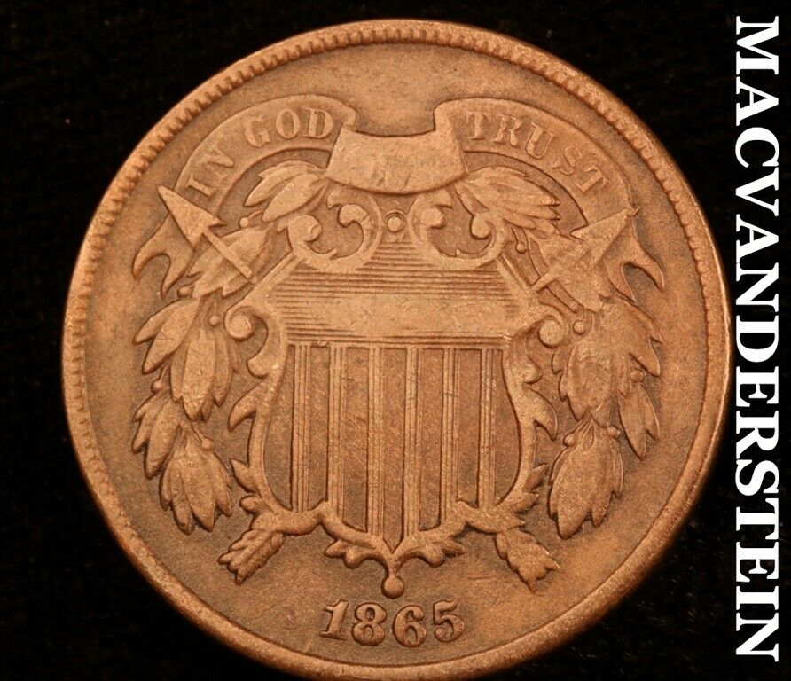 1865 Two Cents-Fancy Five Scarce High Grade Luster #Z2180