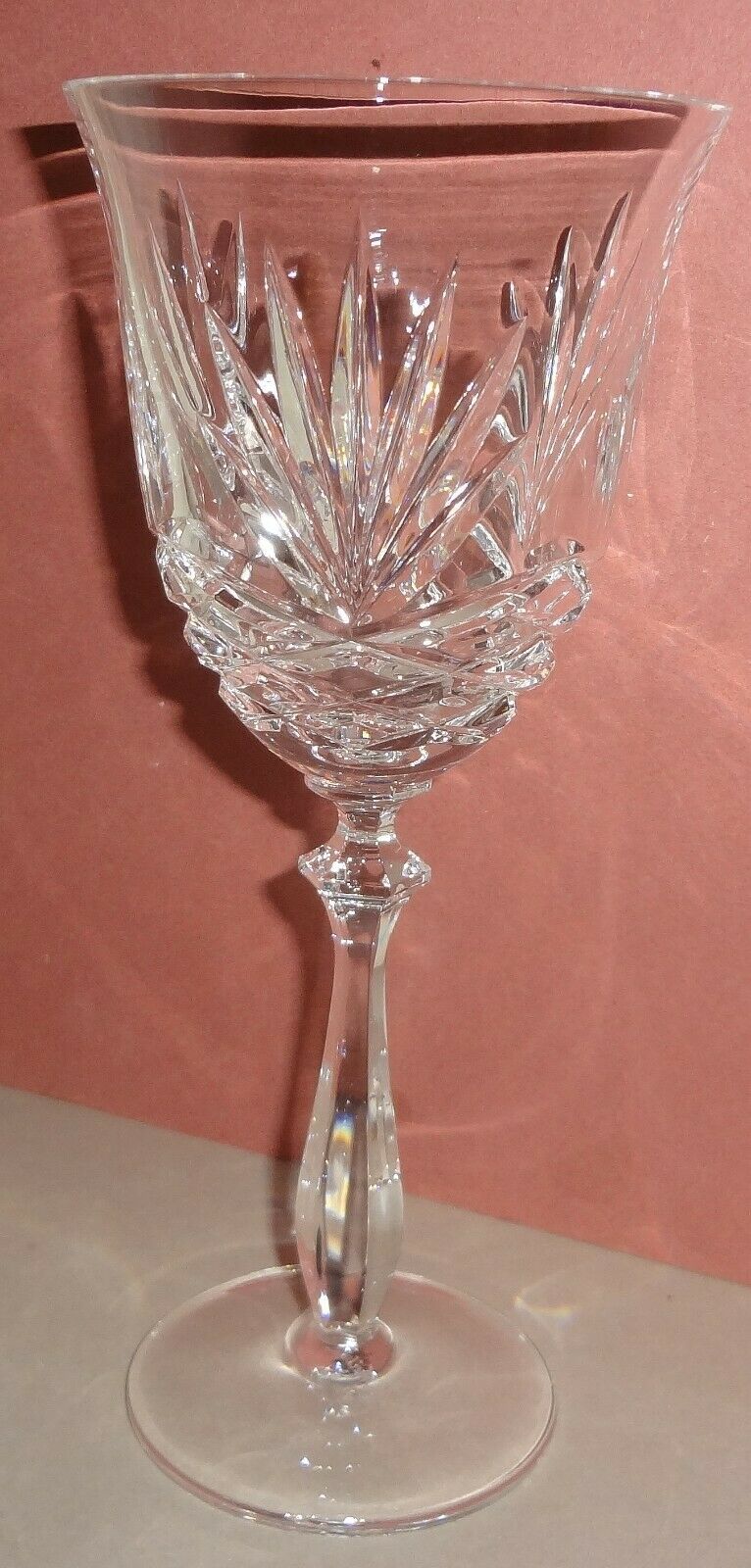 1985-2006 Noritake Cut Glass Hamton Hall Large Water Goblet (1 Of 8) Mint!