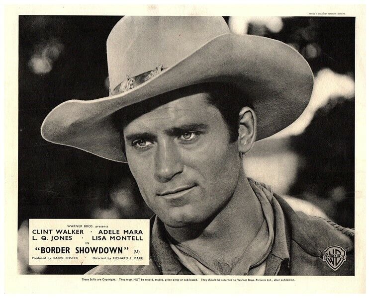Border Showdown Original Lobby Card Clint Walker Handsome Cheyenne Tv Western