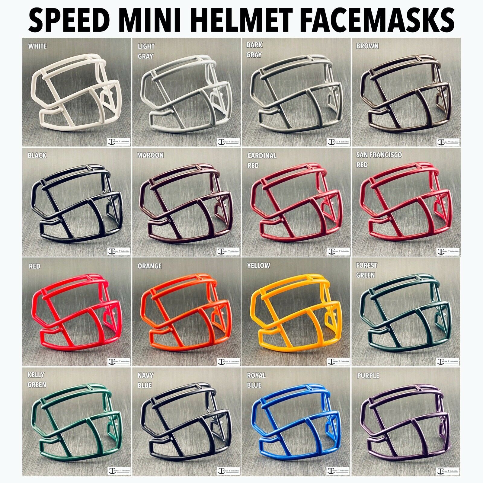 Riddell Speed S2bd Plastic Mini Helmet Facemask - Custom Replacement