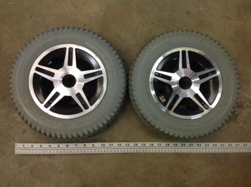 Pair Of Wheels/tires 3.00-8 Solid Foam Filled Jazzy Select Hd  Wheelchair 614