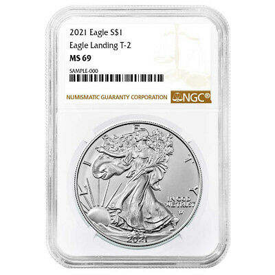 Presale - 2021 $1 Type 2 American Silver Eagle Ngc Ms69 Brown Label