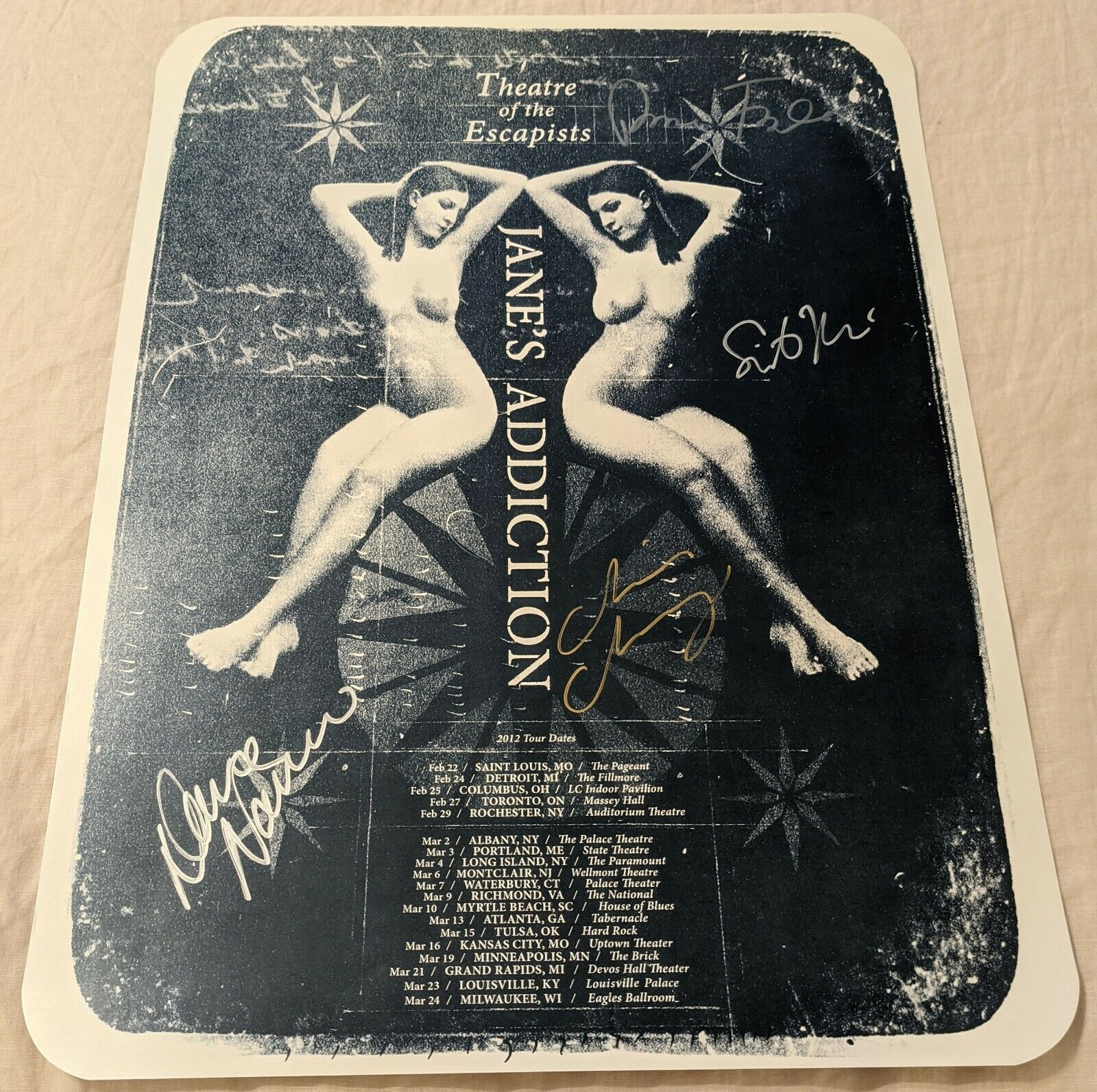 SIGNED!  Jane’s Addiction 2012 tour poster in mint condition