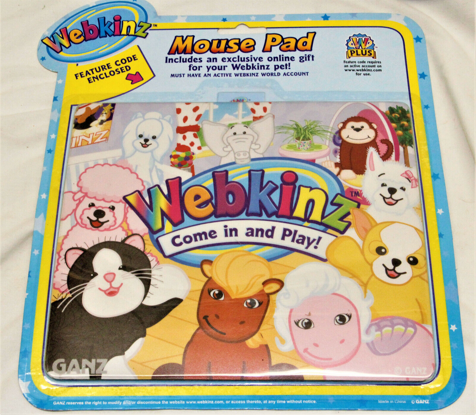 Webkinz Mouse Pad Come in & Play w/ Code Unopened New Package  - FREE SHIPPING