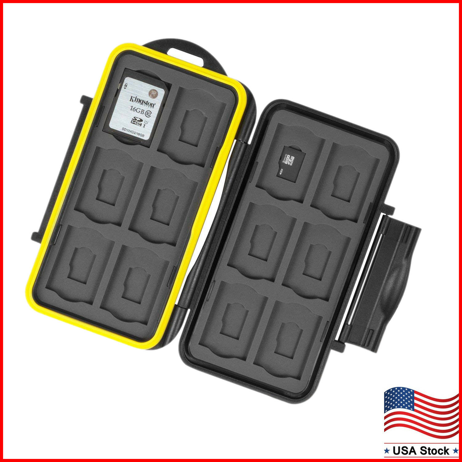 Memory Card Case Holder Storage Fits 12 SD+12 Micro SD TF Cards Water Resistant
