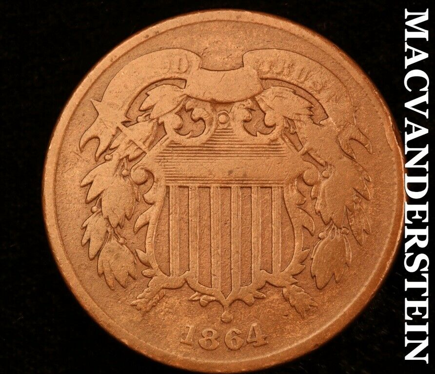 1864 Two Cents-scarce Better Date #z8537