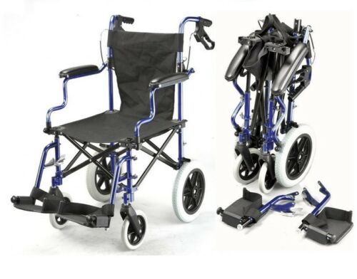 Lightweight Folding Deluxe Travel Wheelchair In A Bag With Handbrakes