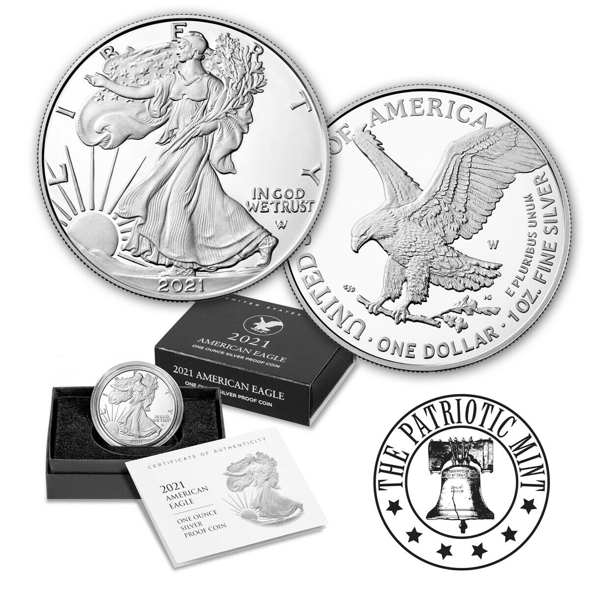 2021-w American Eagle Type 2 One Ounce Silver Proof Coin (21ean)