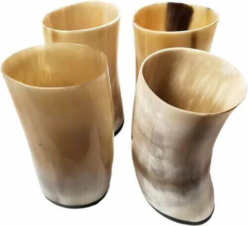 Viking Drinking Horn Glass, Norse Medieval Short Glass in Set of 4 ICA