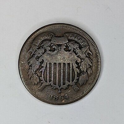1864 Two Cent Piece Circ - 182143v